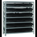 Quantum Storage Systems Steel Shelving with plastic bins 1239-109BK